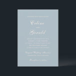 Celine Muted Blue Elegant Wedding Invitation<br><div class="desc">Classic wedding invitations featuring a simple and timeless design with elegant script and traditional serif fonts.</div>