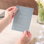Celine Muted Blue Elegant Wedding Vellum Invitations<br><div class="desc">Classic wedding invitations featuring a simple and timeless design with elegant script and traditional serif fonts.</div>