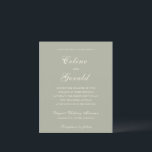 Celine Muted Green Elegant Wedding Invitation<br><div class="desc">Classic wedding invitations featuring a simple and timeless design with elegant script and traditional serif fonts.</div>