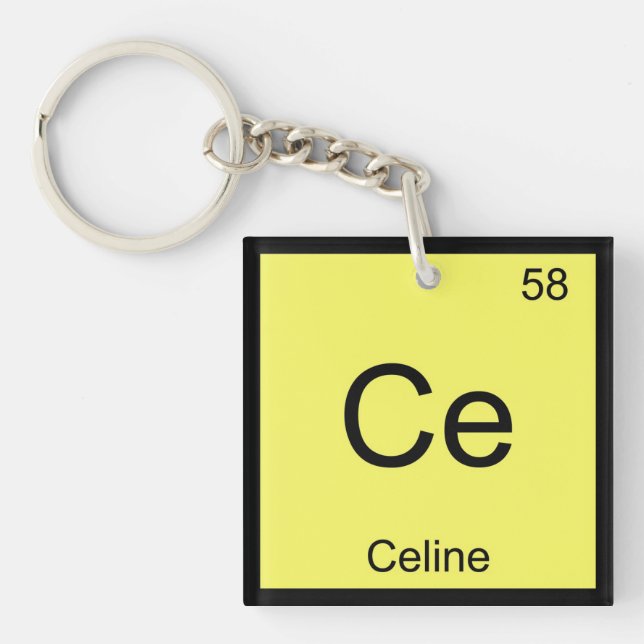 Celine Name Chemistry Element Periodic Table Key Ring (Front)