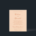 Celine Peach Elegant Wedding Invitation<br><div class="desc">Classic wedding invitations featuring a simple and timeless design with elegant script and traditional serif fonts.</div>