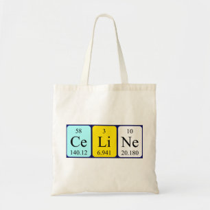 Celine periodic table name tote bag