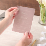 Celine Pink Elegant Wedding Vellum Invitations<br><div class="desc">Classic wedding invitations featuring a simple and timeless design with elegant script and traditional serif fonts.</div>
