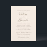 Celine Sandy Neutrals Elegant Wedding Invitation<br><div class="desc">Classic wedding invitations featuring a simple and timeless design with elegant script and traditional serif fonts.</div>