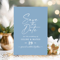 Celine • Simple Solid Stellar Sky Blue Wedding