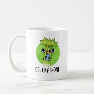 Cell-ery Phone Funny Celery Veggie Pun Coffee Mug