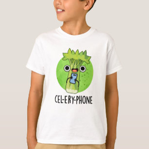 Cell-ery Phone Funny Celery Veggie Pun  T-Shirt