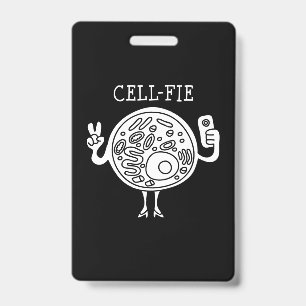 cell fie  science pun teacher biology student gift ID badge