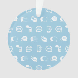 Cell Phone and Text Message Icon Art Print Pattern Ornament