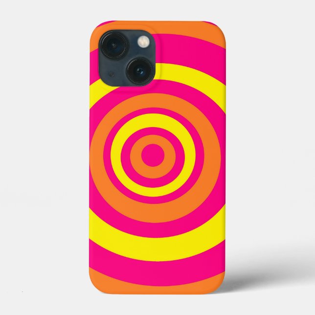 Cell Phone Case with Orange Yellow & Pink Pattern (Back)