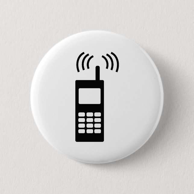 cell phone celly mobil handy 6 cm round badge (Front)
