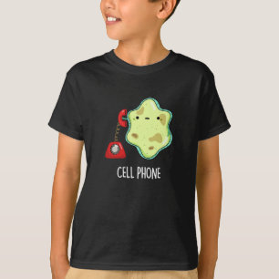 Cell Phone Funny Biology Science Pun Dark BG T-Shirt