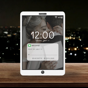 Cell Phone Lock Screen Photo Wedding RSVP Card