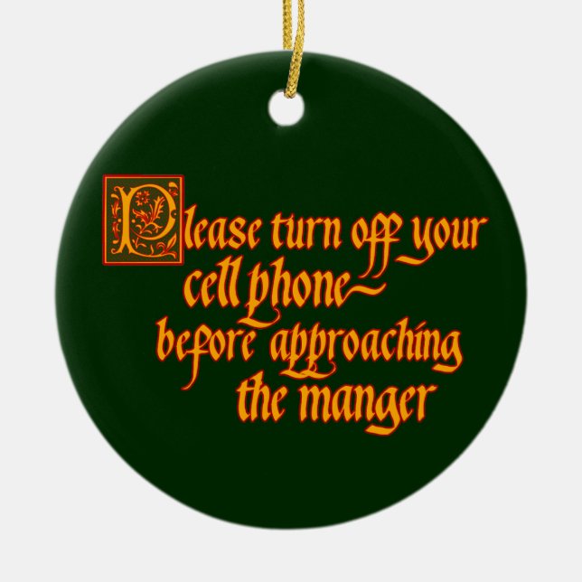 Cell Phone Off Christmas ornament (Front)