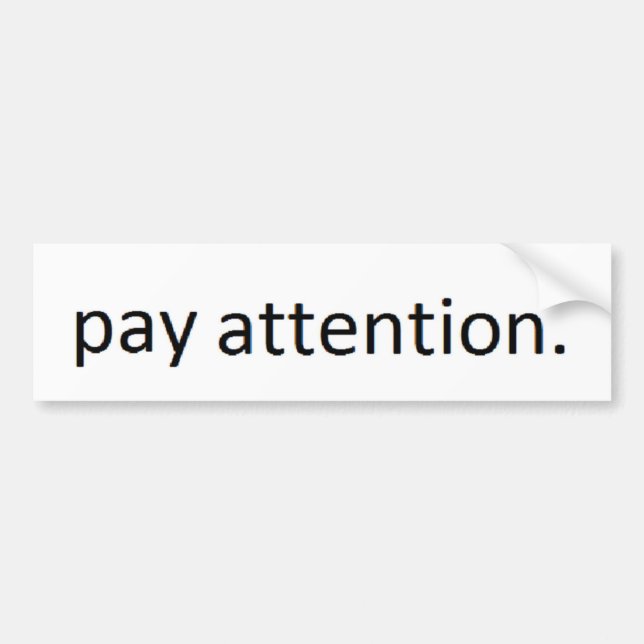 CELL PHONE SAFETY 'PAY ATTENTION' TEXTING BUMPER STICKER (Front)