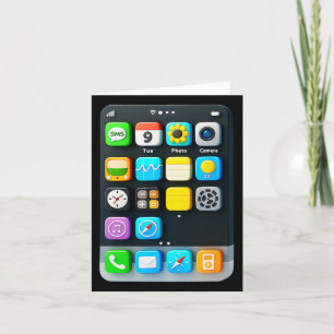 Cell Phone Screen Smartphone Mobile App Halloween Card
