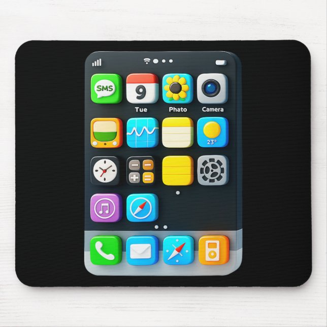 Cell Phone Screen Smartphone Mobile App Halloween  Mouse Pad (Front)