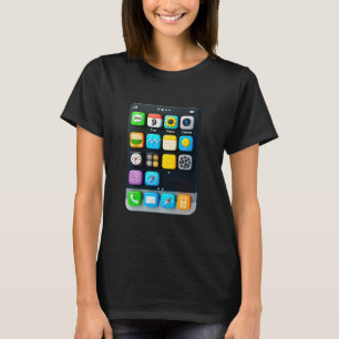 Cell Phone Screen Smartphone Mobile App Halloween T-Shirt