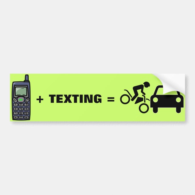 Cell Phone + Texting Bumper Sticker (Front)