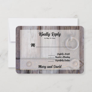 Cellar Door Handle Wedding RSVP Card