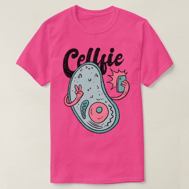 Cellfie Cell Taking a Selfie T-Shirt (Design Front)