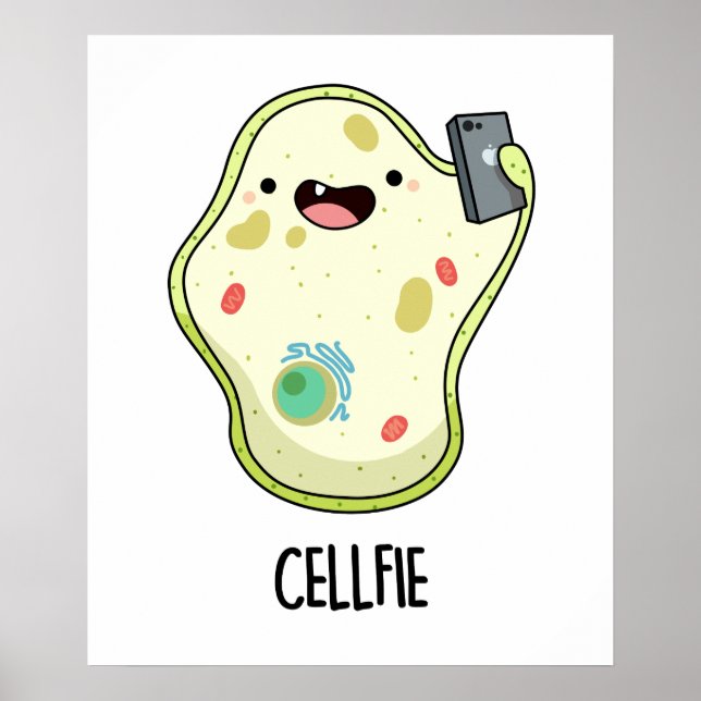 Cellfie Cute Biology Pun Poster (Front)