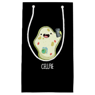 Cellfie Funny Biology Selfie Pun Dark BG Small Gift Bag