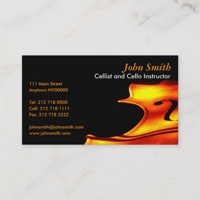 Cellist Business Card (Front)