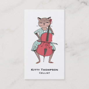 Cellist Business Card - Cat playing Cello
