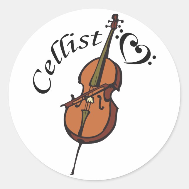 Cellist Classic Round Sticker (Front)
