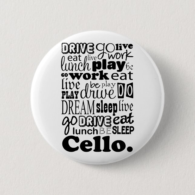 Cellist Gift Cello Player 6 Cm Round Badge (Front)