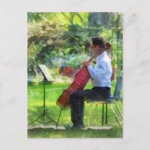 Cellist in the Garden Postcard