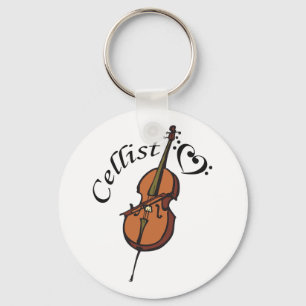 Cellist Key Ring