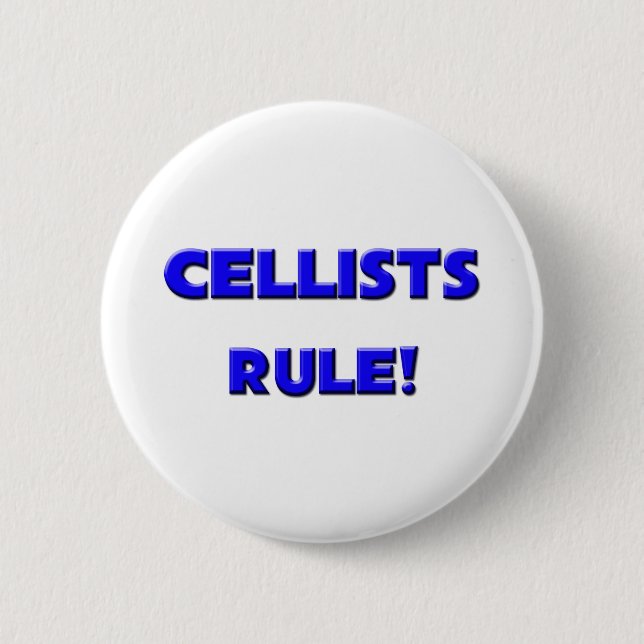 Cellists Rule! 6 Cm Round Badge (Front)