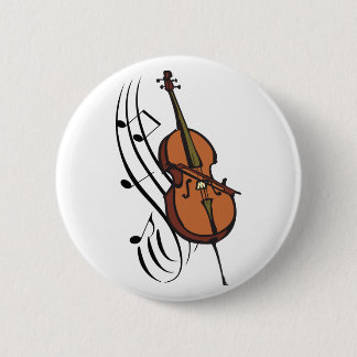 Cello and Music 6 Cm Round Badge