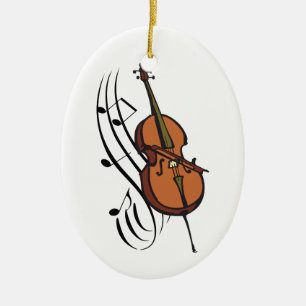Cello and Music Ceramic Tree Decoration