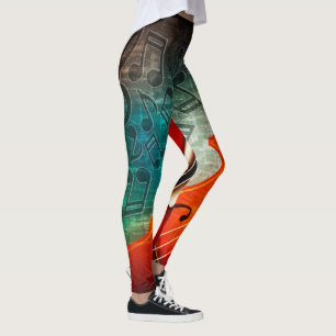 Cello and Music Notes Leggings