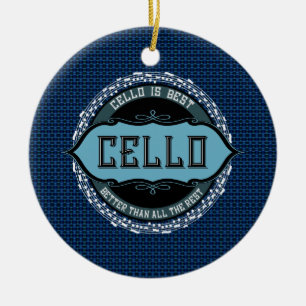 Cello Best Music Note Circle Ceramic Tree Decoration