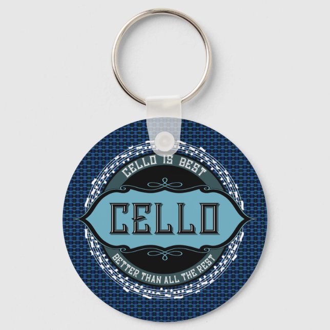 Cello Best Music Note Circle Key Ring (Front)