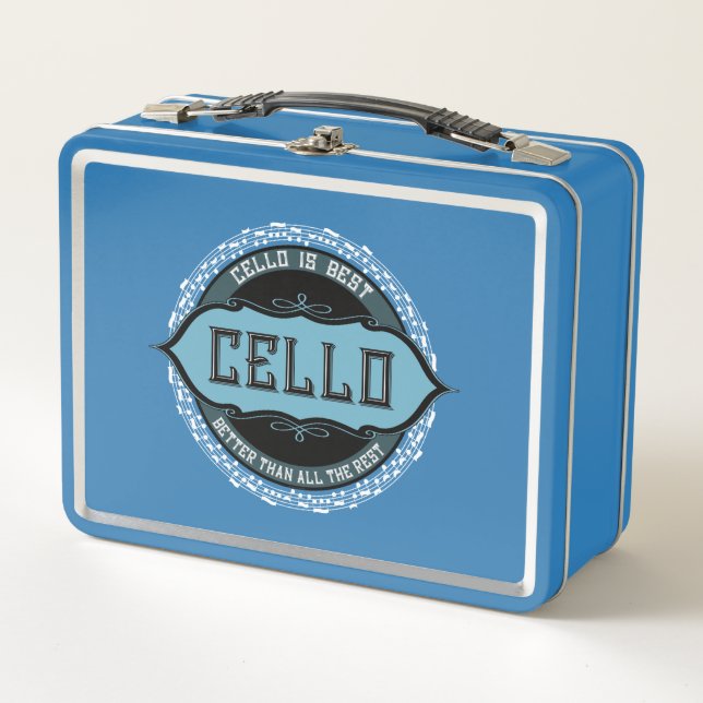 Cello Best Music Note Circle Metal Lunch Box (Front)