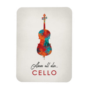 Cello - Bright Colourful Music Magnet