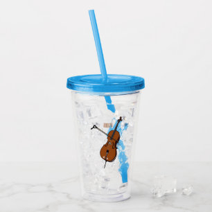 Cello cartoon illustration acrylic tumbler