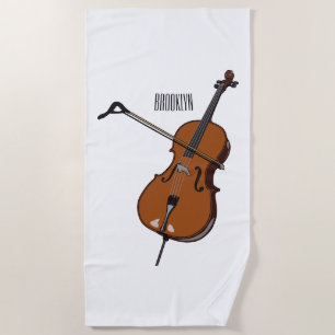 Cello cartoon illustration beach towel