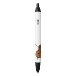 Cello cartoon illustration black ink pen