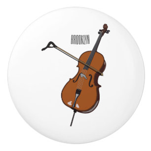 Cello cartoon illustration ceramic knob