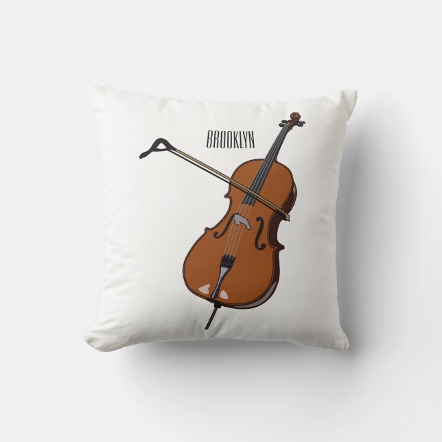 Cello cartoon illustration  cushion (Front)