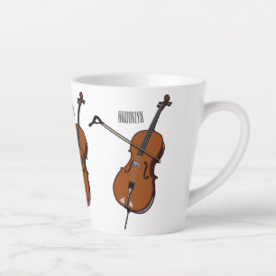 Cello cartoon illustration  latte mug
