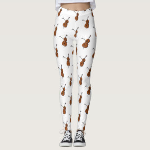 Cello cartoon illustration leggings