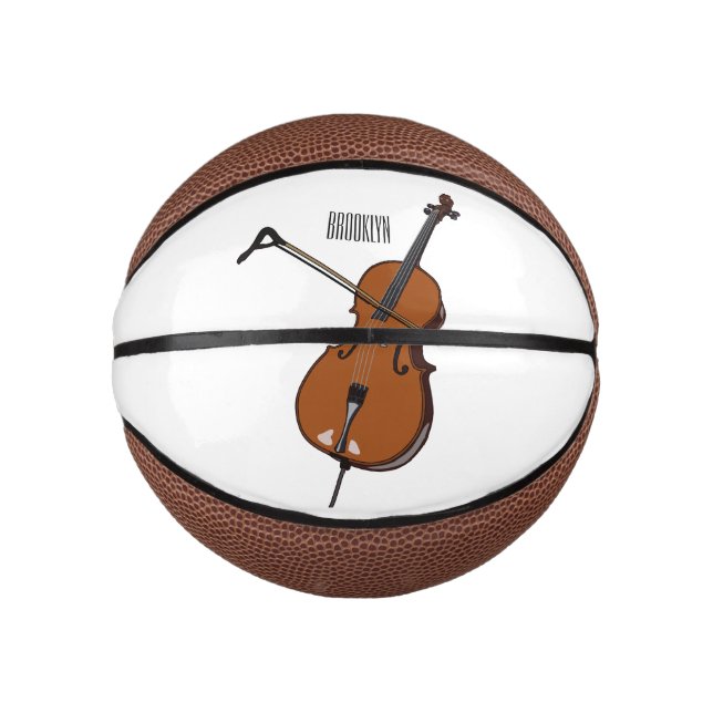 Cello cartoon illustration  mini basketball (Front)
