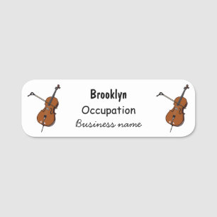 Cello cartoon illustration name tag